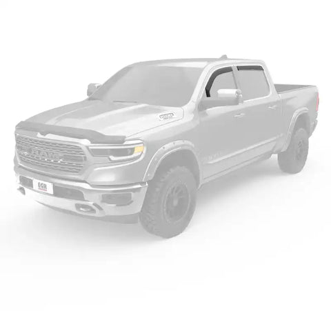 EGR 572965 - 19-23 Ram 1500 In-Channel Window Visors Front/Rear Set Matte Black Extended Cab