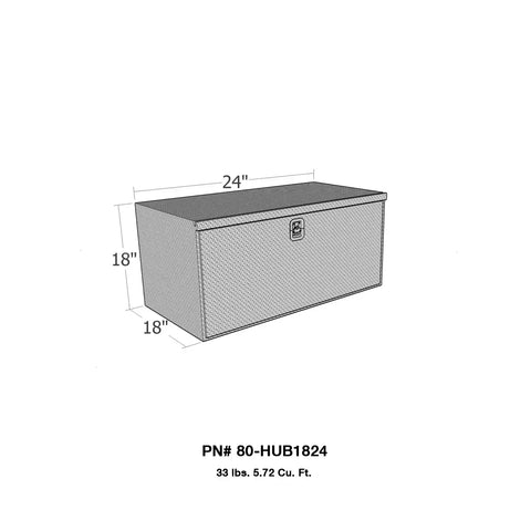 Westin 80-HUB1824 - Brute HD Under Body Tool Box Polished Aluminum 18 in. x 24 Drop Down Door