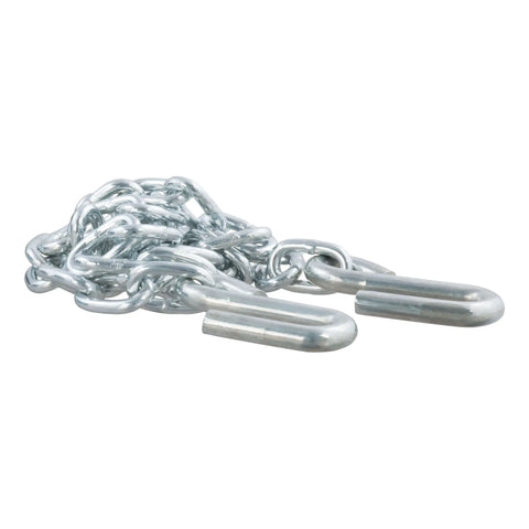 CURT 80010 - 48in. Safety Chain with 2 S-Hooks (2000 lbs Clear Zinc)