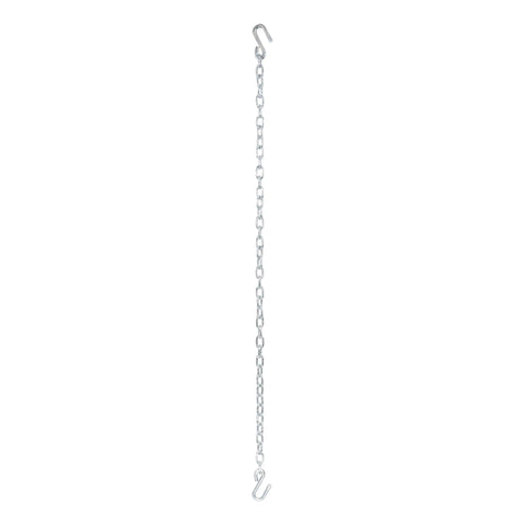 CURT 80011 - 48in. Safety Chain with 2 S-Hooks (2000 lbs Clear Zinc Packaged)