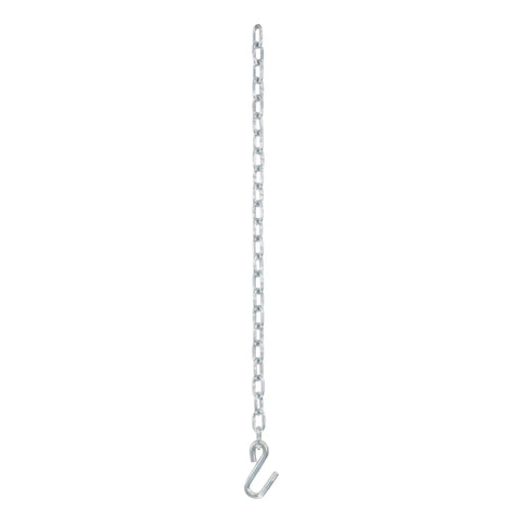 CURT 80020 - 27in. Safety Chain with 1 S-Hook (2000 lbs Clear Zinc)