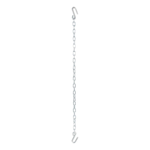 CURT 80031 - 48in. Safety Chain with 2 S-Hooks (5000 lbs Clear Zinc Packaged)