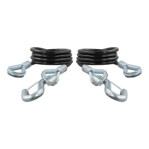 CURT 80136 - 43-7/8in. Safety Cables with 2 Snap Hooks (3500 lbs Vinyl-Coated 2-Pack)