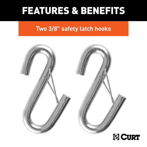 CURT 80136 - 43-7/8in. Safety Cables with 2 Snap Hooks (3500 lbs Vinyl-Coated 2-Pack)