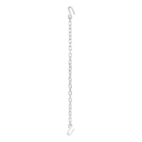CURT 80301 - 48in. Safety Chain with 2 S-Hooks (7000 lbs Clear Zinc)
