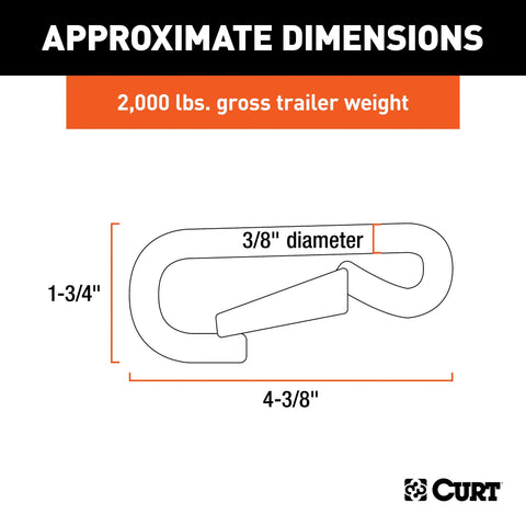CURT 81266 - 3/8in. Snap Hook (2000 lbs.)
