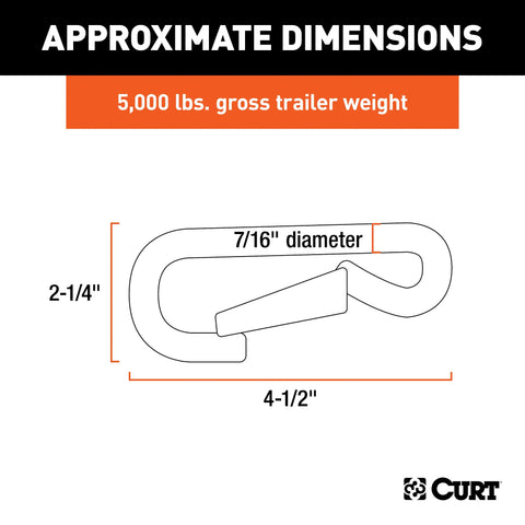 CURT 81277 - 7/16in. Snap Hook (5000 lbs.)