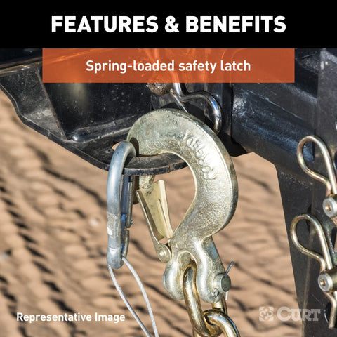 CURT 81550 - 5/16in. Safety Latch Clevis Hook (14000 lbs Pin)