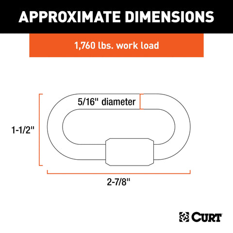 CURT 82901 - 5/16in. Quick Link (8800 lbs. Breaking Strength Packaged)