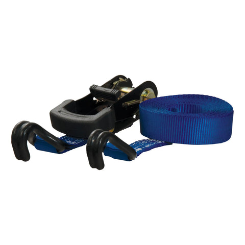 CURT 83019 - 1-Inch x 16-Foot Blue Nylon Ratchet Strap 2200 lbs. Break Strength
