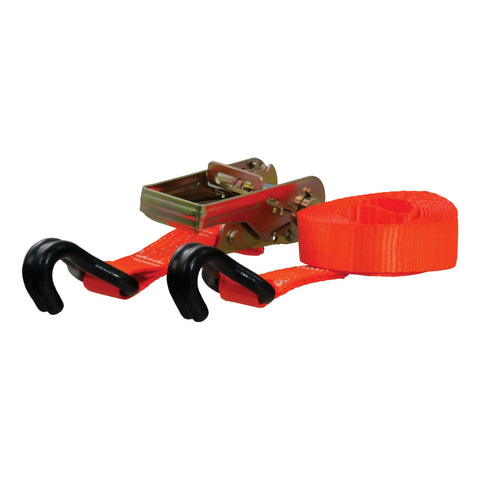 CURT 83025 - 16ft. Orange Cargo Strap with J-Hooks (1100 lbs.)