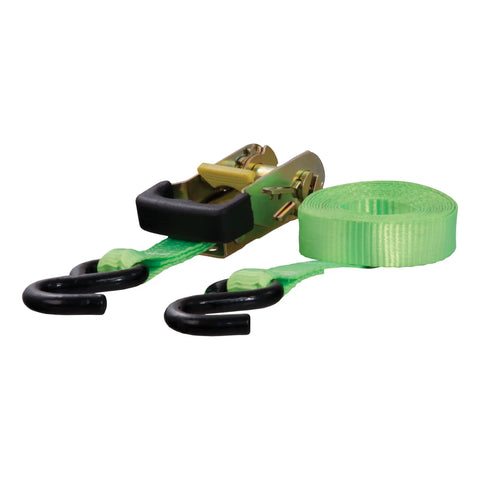 CURT 83027 - 16ft. Lime Green Cargo Strap with S-Hooks (1100 lbs.)