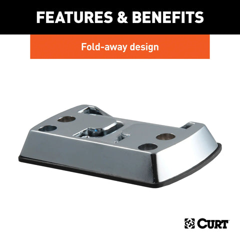 CURT 83060 - Fold-Away Rope Hook Tie Down Anchor 1200 lbs Capacity