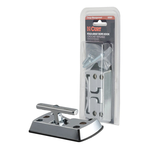 CURT 83061 - Fold-Away Rope Hook Tie Down Anchor 1200 lbs Capacity