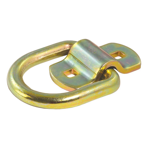 CURT 83740 - 3in. x Surface-Mounted Tie-Down D-Ring (3600 lbs Yellow Zinc)