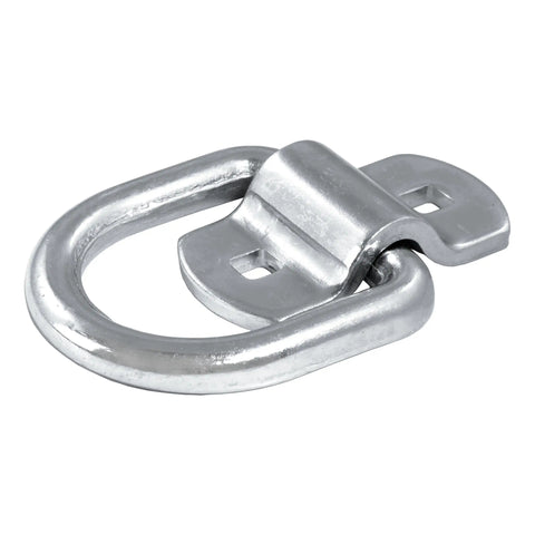 CURT 83742 - 3in. x Surface-Mounted Tie-Down D-Ring (3600 lbs Clear Zinc)