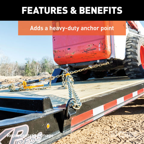 CURT 83770 - 3in.x 3in. Weld-On Tie-Down D-Ring (15587 lbs Raw Steel)