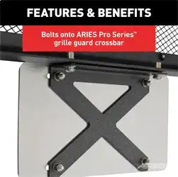 ARIES 85-0000 - Pro Series Grille Guard License Plate Bracket