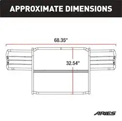ARIES 9044 - 1-1/2-Inch Black Steel Grille Guard, No-Drill, Select Nissan Frontier