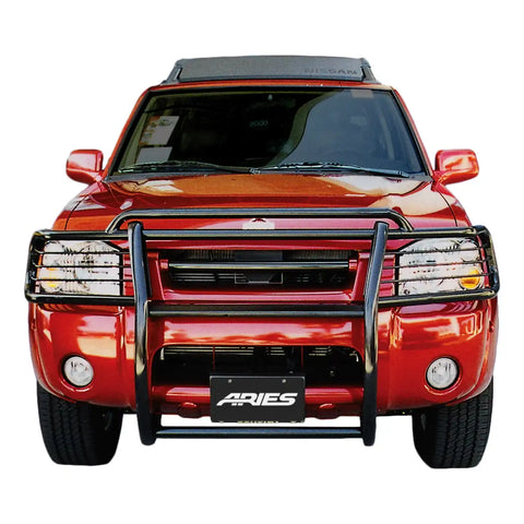 ARIES 9044 - 1-1/2-Inch Black Steel Grille Guard, No-Drill, Select Nissan Frontier