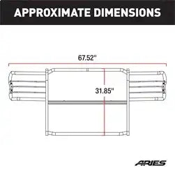 ARIES 9048 - 1-1/2-Inch Black Steel Grille Guard, No-Drill, Select Nissan Xterra
