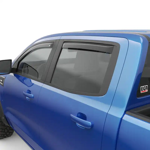 EGR 573551 - 19+ Ford Ranger Crew Cab In-Channel Window Visors - Dark Smoke - Set of 4