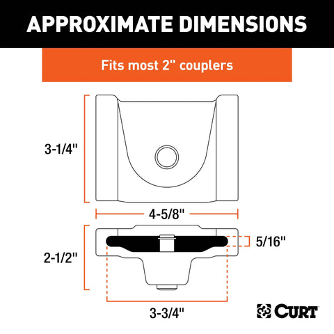 CURT 23079 Trailer Coupler Lock, Fits Most 2", 1-7/8 Couplers (Grey Aluminum)