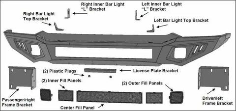 Black Horse Off Road AFB-F117-BU - Matte Steel Armour II Front Bumper