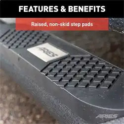 ARIES AL231007 - Big Step 4 Black Aluminum Round Side Bars, Select Jeep Wrangler JK