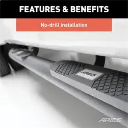 ARIES AL231008 - Big Step 4 Black Aluminum Round Side Bars, Select Jeep Wrangler JK