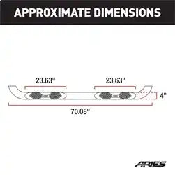 ARIES AL231009 - Big Step 4 Black Aluminum Round Side Bars, Select Jeep Wrangler JL