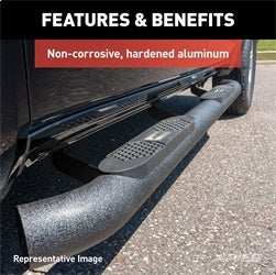 ARIES AL234013 - Big Step 4 Black Aluminum Round Side Bars, Select Silverado, Sierra 2500, 3500
