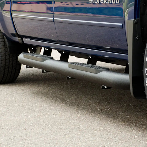 ARIES AL234046 - Big Step 4 Black Aluminum Round Side Bars, Select Silverado, Sierra