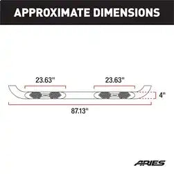 ARIES AL235045 - Big Step 4-Inch Round Black Aluminum Nerf Bars, Select Ram 1500