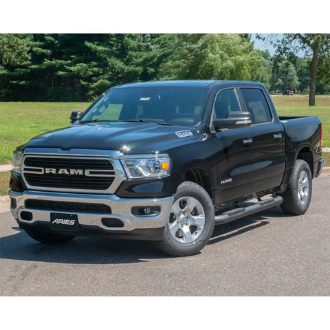 ARIES AL235045 - Big Step 4-Inch Round Black Aluminum Nerf Bars, Select Ram 1500