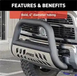 ARIES AL45-2004 - Big Horn 4 Black Aluminum Bull Bar, Select Toyota Sequoia, Tundra