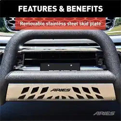 ARIES AL45-2004 - Big Horn 4 Black Aluminum Bull Bar, Select Toyota Sequoia, Tundra