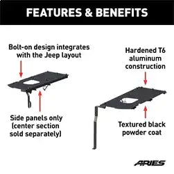ARIES ALC25001-01 - Jeep JK Unlimited Security Cargo Lid Side Panels