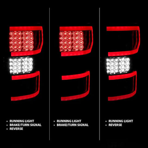 ANZO USA 321340 Tail Light Assembly LED Clear Lens Chrome Housing Clear Red Bulbs Set Of 2