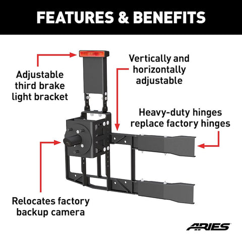ARIES 2563001 - Jeep Wrangler JL Heavy-Duty Spare Tire Carrier