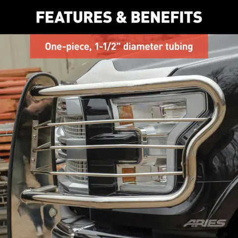 ARIES 3063-2 - Polished Stainless Grille Guard, Select Ford F-150
