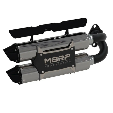 MBRP Exhaust AT-9522PT - Performance Series 4 Polaris Stacked Dual Slip-on Muffler.