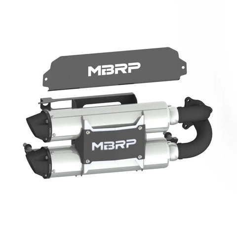MBRP Exhaust AT-9524PT - Performance Series 4 Polaris Stacked Dual Slip-on Muffler.