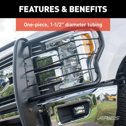 ARIES 3067 - Black Steel Grille Guard, Select Ford F-250, F-350 Super Duty