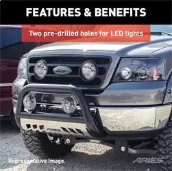ARIES B35-4001 - 3 Black Steel Bull Bar, Select Chevrolet, GMC