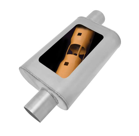 Gibson Performance Exhaust BM0104 MWA Offset/Offset Oval Muffler Stainless