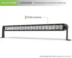 DV8 Offroad BS30E150W5W 30 in. Single Row LED Light Bar Chrome Face