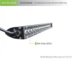 DV8 Offroad BS30E150W5W 30 in. Single Row LED Light Bar Chrome Face