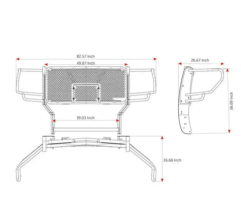 Black Horse Off Road RU-GMSI20-B Rugged HD Grille Guard