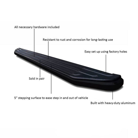 Black Horse Off Road PR-HOPIBK16 Peerless Running Boards